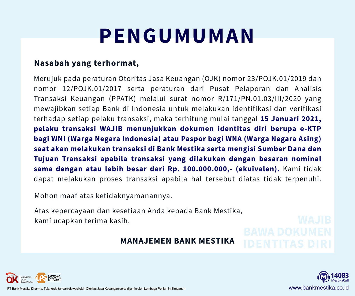 Pt Bank Mestika Dharma Tbk