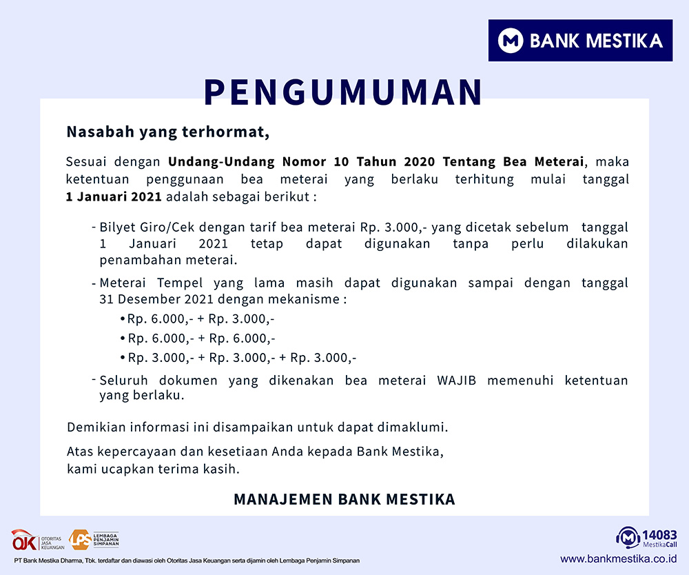 Pt Bank Mestika Dharma Tbk